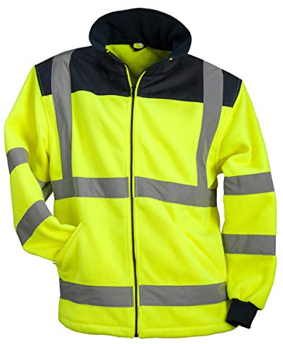 URG Fleece Warnjacke Winterjacke Warnschutzjacke Arbeitsjacke Gelb (POL-HSV-Y) (2XL)
