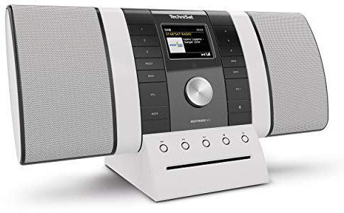 TechniSat MULTYRADIO 4.0 - Internetradio (WLAN Radio, DAB+, UKW, Spotify, Bluetooth, CD-Player, USB, Farbdisplay, Musikstreaming, 2 x 10 Watt Stereo Lautsprecher) schwarz/weiß