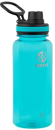 Takeya 50272 Sports Water Bottle with Spout Lid, BPA-Free Tritan Plastic, Durable PP#5 with Silicone o-Rings, Ocean