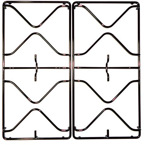 Whirlpool Ignis Kit 2 Griglie in ferro smaltato nero lucido per cucina piano cottura 4 fuochi a gas complete di gommini antigraffio - P2560/KIT
