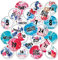 Yabaduu DIY Adventskalender Zahlen zum Aufkleben Nummern 1-24 Selbstklebende Sticker für Weihnachten Weihnachtskalender Selber Basteln Y048 (02 Aquarell rot blau rund)