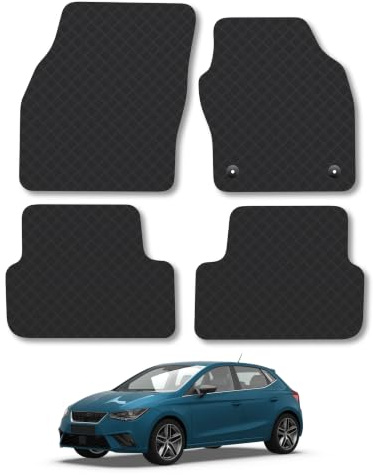 Seat Ibiza (2017+) 3mm Rubber Car Mats | Tailored Fit Durable Floor Mats Full Coverage Protection Waterproof Accessories Easy Clean Anti Slip Made in the UK