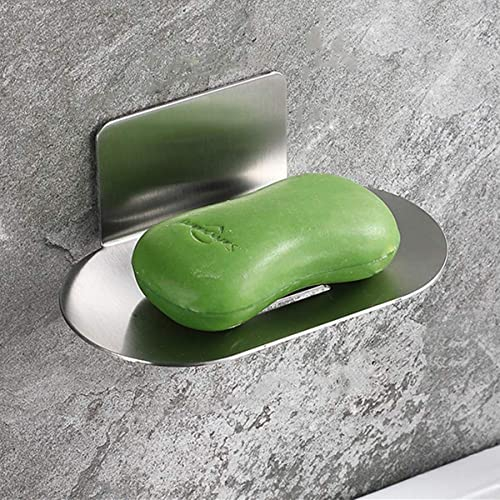 Melairy Selbstklebende Seifenhalter Edelstahl Seifenkorb WC Seifenablage Wand Montage ohne Bohren für Badezimmer Küche Schwämme Bürsten Seife Gebürstet