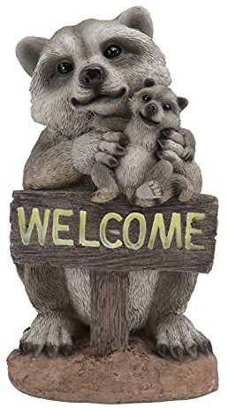 Cabilock 1stk Willkommen Karte Für Waschbären Zarte Willkommenstafel Hof Dekoratives Handwerk Figur Skulptur Auf Der Veranda Gartentierverzierung Pflanzenschilder Mini Anlage Harz