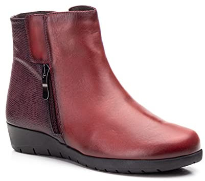 Bottines femme en cuir et daim Chaussures imperméables faites à la main en Espagne Modèles originaux avec lacets ou fermeture éclair Pieds larges, semelles amovibles, tailles 35 à 41