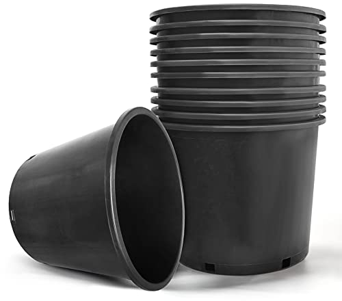 Lot de 10 grands pots de fleurs flexibles en plastique avec trous de drainage pour intérieur et extérieur, 2 litres