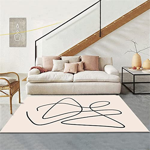 Tapis Chinois Tapis pour Chambre Beige Minimaliste Étude Salon Chambre Canapé Maison Antidérapant Lavable en MachineTapis De Chambre Ado 40X60cm