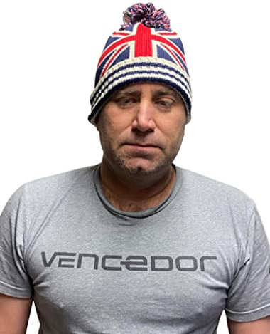 21Fashion Mens UK Flag Print Beanie Hat Unisex Great Britain Flag Print Ski Hat Knitted Warm Beanie Hat One Size