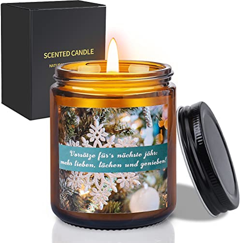 Weihnachtsgeschenke Duftkerze Geschenke für Frauen, Weihnachts Kerze für Männer Damen Freundin Beste Freund Mama Papa, Soja-Wachs Duftkerzen im glas Kerzen Geschenk