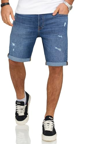 JACK & JONES Infinity Herren Jeans Shorts Rick Bermudas Used Look