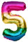 Luftballon 5. Geburtstag • XXL Riesen Folienballon SET • 101cm + 45 cm Ballon + 5M Deko Band • Folienballon 5 • Helium geeignet • Wiederverwendbar • Geburtstagsdeko Jungen Mädchen Ballon Zahl Ballon 5