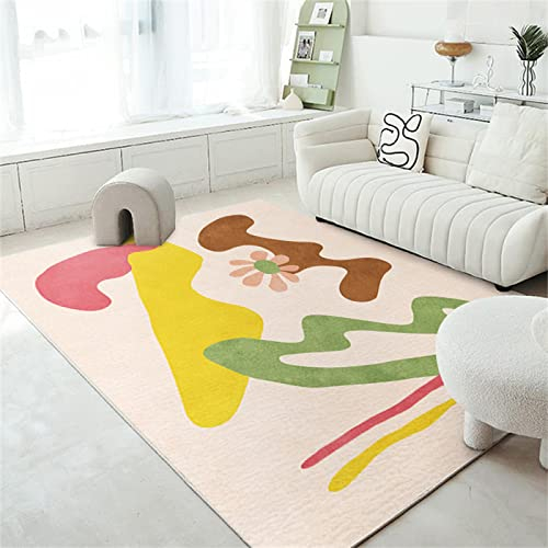 DJHWWD Teppichläufer Abstelltisch Niedlicher Mädchenzimmer Nachttisch Garderobentresor rutschfest Gelb Teppich Babyzimmer 140X200cm