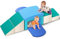 Lischwert Kinder Schaumstoff bausteine 6 Grossbausteine Schaumstoffbausteine Bauklötze Riesenbausteine Schloss-Set, Mehrfarbig (A-blau)