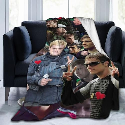 Josh Hutcherson Decke, 127 x 101,6 cm, 3D-bedruckte Plüschdecke, leicht, super weich, warm und bequem, Anti-Pilling-Mikrofaser-Flanell-Fleece-Decke für Couch, Bett, Sofa