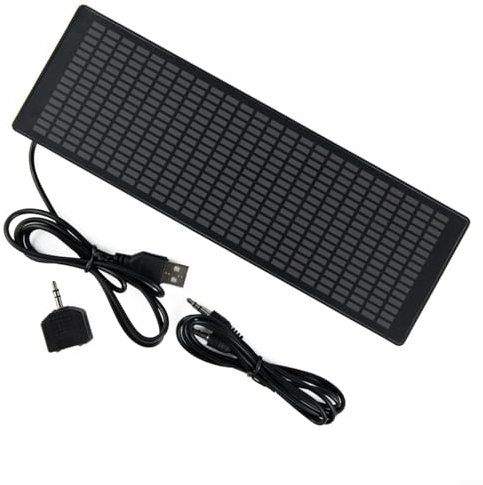PETSTIBLE Musikanzeige, Musikspektrum, Audio-Spektrum, Schallpegel, LED-Pegelmesser, Display-Analysator (schwarz) (Sprachsteuerung + Drahtsteuerung)