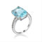 OwKay Aquamarin Ring - Silber - Geometrisch - Blautopas - 925 Sterling Silber - Ringe für Frauen - Verlobung