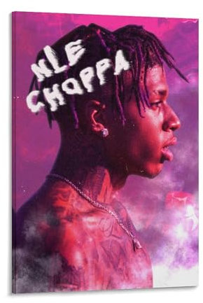 Nle Choppa-Poster, Tour-Poster, Leinwand, Wandkunst, dekoratives Wohnkultur, Gemälde für Wohnzimmer, Schlafzimmer, 20 x 30 cm, Rahmenstil-22