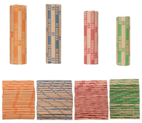 Lot de 110 rouleaux plats assortis pour toutes les pièces de monnaie, y compris les emballages de 30 quart, 30 emballages de centimes, 25 emballages en nickel,