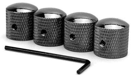 4PCS Guitar Knobs, 0.71x0.71, Metal Split Shaft Dome Knob Puller & Allen Keys Screws Parts for Volume Tone Speed Control, for Les Paul, Gibson, Stratocaster, Jazz Bass, Electric Fender, Telecaster