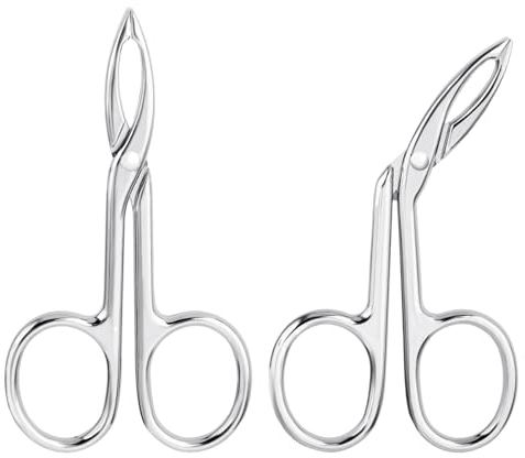 Gjinxi 2 pièces pince à épiler à sourcils ensemble de poignée de ciseaux, pince à épiler à pointe droite plate épileur à cheveux pointe inclinée en forme de sourcil dissolvant pour le visage en acier