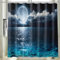 Vgzsyomqib Schwarz Meer Duschvorhang 240x200 Extra Breit Anti Schimmel Wasserdicht für Badewanne Stoff Shower Curtains 3D Mond Wolken Blau Ocean Duschvorhänge Waschbar Textil mit Ringen