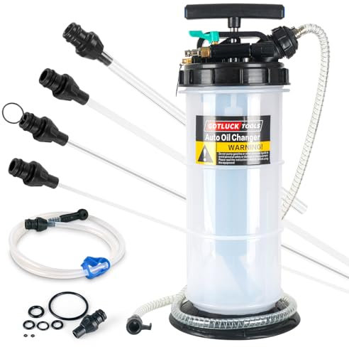 GOTLUCK 5,3L Manuale e Pneumatico Pompa estrattore liquidi Olio,Pompa Aspirazione Olio per Cambio Olio di Motore,Pompa di Aspirazione Liquido Pompa con 6 Tubi