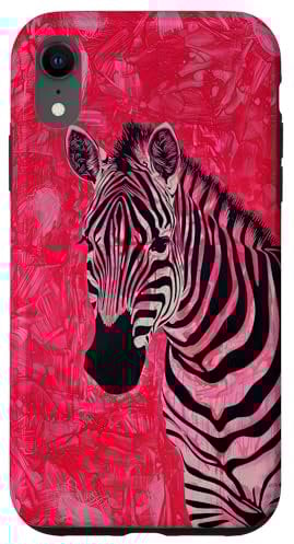iPhone XR Pink Zebra Stripes Fun Animal Graphic Design Hot Pink Cool Case