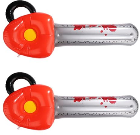 PEUTIER 2 uds 68cm Motosierra Inflable, Tamaño Grande Armas de Halloween PVC Inflable Accesorios de Halloween Decoración de Fiesta para Adultos Niños