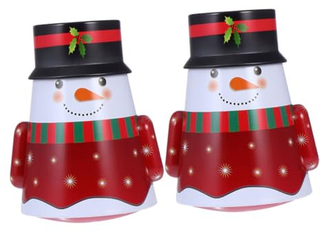 CIYODO 2Er-Box Blechdose zur Aufbewahrung Schneemann-Keksdose Geschenkboxen für Weihnachten aufbwahrungs-box aufbewahrungskorb Süßigkeitenglas Vorratsdosen für Süßigkeiten Eisenbehälter