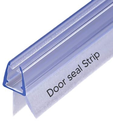 Shower Screen Door Seal Strip Clear Bath Door Seal Strip 4-6mm Glass Up to 18mm Gap - Shower Enclosures & Cubicles Transparent Shower Screen Seal DIY & Tools Replacement (Straight Long Flat Bottom)