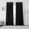 Joydeco Gardinen mit Kräuselband Vorhänge Blickdicht 2 Stück H 260 x B 140 cm Schienensystem Schwarz Verdunkelungsvorhang Thermovorhang Kälteschutz Schlafzimmer Blackout Curtains