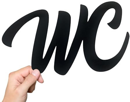 WC Türschild klebend - Kunststoff Toilettenschild - Badezimmer Deko - Toilette Schild - Gäste Bad Schilder - Dekoration Modern - Herren Türschild - Aufkleber Toilettentür - Türaufkleber (L)