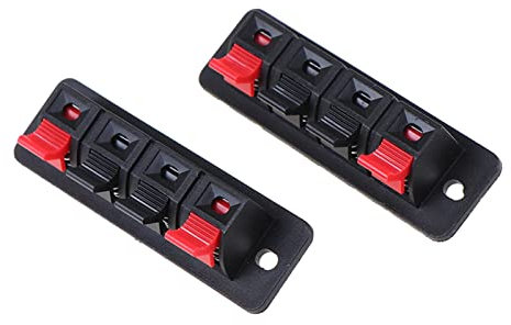 CXVFY 2 Pcs Hot Plastic 4 Positions Connector Terminal Push In Jack Spring Load Audio Speaker Terminals Breadboard Clip