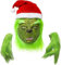 SINSEN Weihnachten Grinch Maske Erwachsene Flauschige Handschuhe Monster Latex Vollkopfmaske Weihnachts Halloween Karneval Cosplay Kostüm Maske