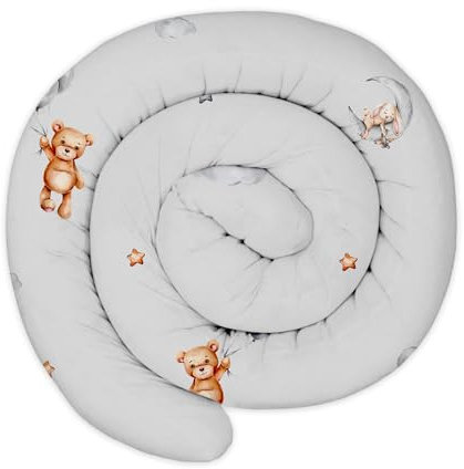 XXL Bettschlange Bettkissen Stillkissen Bettrolle Bettkantenschutz Zierkissen Bettumrandung Schlange XL Handmade Teddybären 200 cm Oeko-Tex-Zertifikat