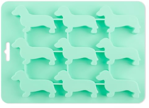 Lotsdonxia Silicone Dachshund Dog-Shaped Ice Cube Mould – Baking Mould BPA-Free Multi-Functional Tray for Ice, Chocolates, Sweets, and Treats (Green)