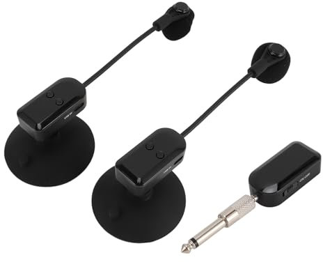 SUNGOOYUE Microfono Flauto Wireless Stabile a Rotazione a 360 °, Cavo Ad Alta Resistenza Alla Tecnologia Wireless 2,4 G, Design Onnidirezionale del Condensatore per Chitarre di Violino Sax