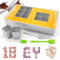 ZYNERY Zahlen Kuchenform Aluminium Verstellbar Rechteckig Backform Zahlen Buchstaben Antihaft Number Cake Backform mit Silikon Spatel Backpinsel Tortenheber Zahlenbackform für DIY Kuchen Geburtstag