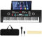 RELAX4LIFE Piano 61 Teclas con Micrófono, Soporte para Partituras y Bolsa de Transporte para Principiantes, Piano Infantil con Grabación, Ajuste de Tempo, Función Sustain y Metrónomo, Teclado Musical