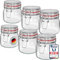 WELLGRO 6x Einmachgläser mit Bügelverschluss rund 634ml, Fermentierglas, Vorratsgläser mit Deckel - Gläser mit Deckel Made in Germany