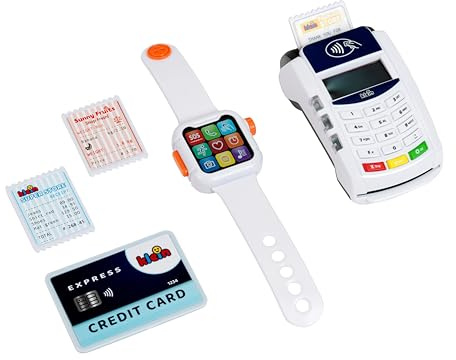 Theo Klein 7276 PoS Terminal und Smart Watch Interaktives Spielzeug mit Licht, Sound und kontaktloser Bezahlfunktion Spielzeug für Kinder ab 3 Jahren