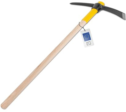 blizz-z Kreuzhacke Profi mit losem Holz/PP-Mixstiel - Stiellänge: 950 mm | Gartenhacke, Spitzhacke, Gartenwerkzeug in Profiqualität für grobes Arbeiten an steinigen Böden - gehärteter Stahl