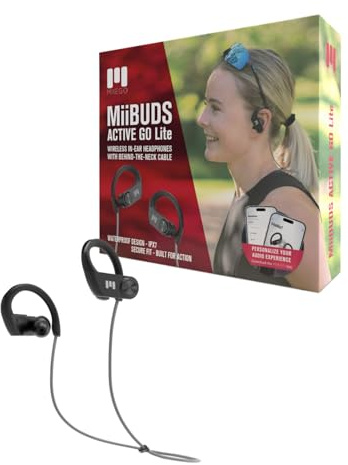 MIIEGO MiiBUDS Active GO Lite – IPX7 wasserfest – ultrasichere Passform – Kristallklarer Sound App-Anbindung