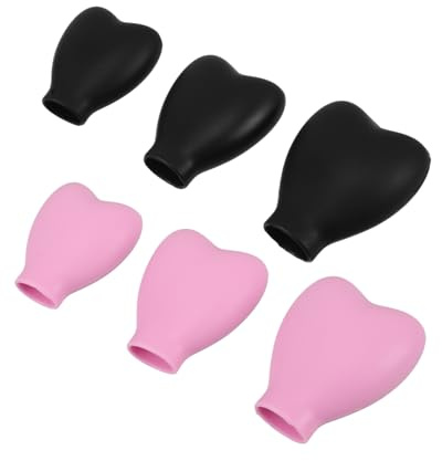 TOYZFRIENDY 2 Satz Silikon Make-up Pinsel Schutzkappen Reise Make-up Pinsel Aufbewahrung Staubschutz für Lidschatten Foundation-pinsel Leicht Robust Tragbar Schwarz und Rosa