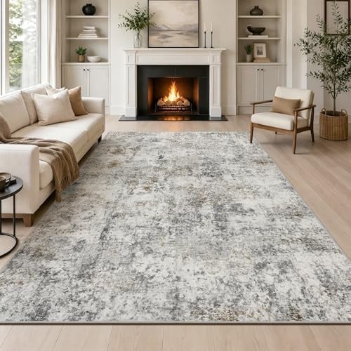 Capslpad Braun Abstraktes Teppich Wohnzimmer 160x230cm rutschfest Kurzflor Kunstwolle Schlafzimmer Teppich Waschbar Minimalistisch Bettvorleger Teppiche für Wohnzimmer Schlafzimmer Büro Bereich Dekor