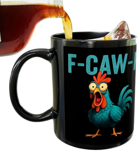 qixeuoa Hahn Kaffee Tasse | 355ml Keramikbecher Lustiger Hahn Trinkgefäß | Origineller Becher | Für Kaffee Tee Kalte Getränke Kollegen Frauen Männer Hühnerfans Geschenke Für Zuhause Und Büro