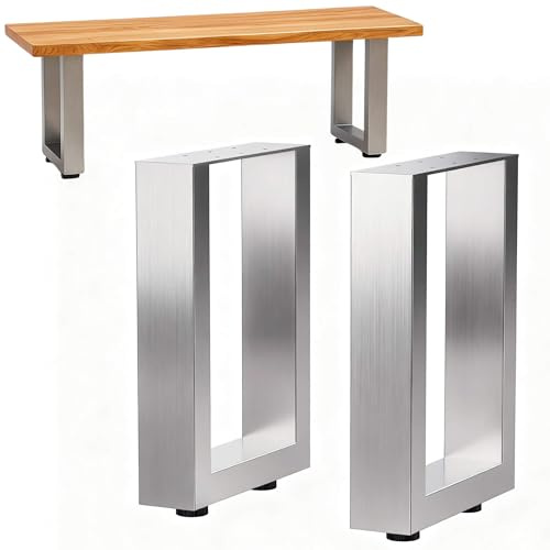 DanDiBo 2X Bankgestell Edelstahl 43 x 40 cm Bank Füße Bankbeine 96674 Bankkufen Couchtisch Tisch Beine Tischgestell (43 x 40 cm)
