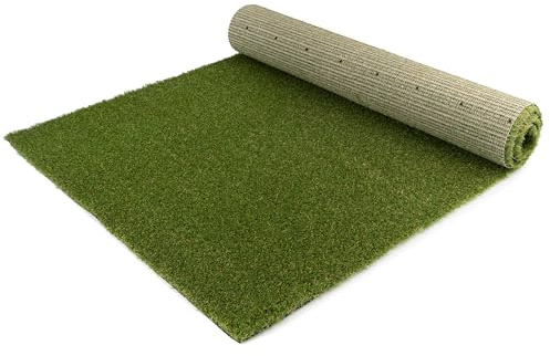 Balkon-Rasen Kunstrasen im Festmaß MIAMI - 2,00m x 4,00m, 32 mm Höhe, Wasserdurchlässiger Outdoor Bodenbelag, Rasen-Teppich