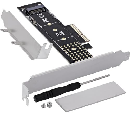 Inline Schnittstellenkarte PCIe x4 zu M.2 NVMe Key M, Unterstützt SSD 2230-22110, Low-Profile Bauform, Werkzeugloser Einbau, Kompatibel mit Windows 10/11, Windows Server, Linux, 76619I