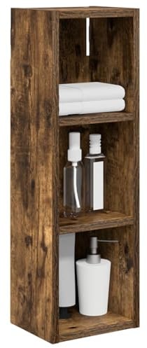vidaXL Badezimmer-Wandschrank Geräucherte Eiche 20 x 16 x 62,5 cm, Moderner Badschrank, rechteckiges Regal, funktionale Aufbewahrung, platzsparende Lösung, stilvolles Design